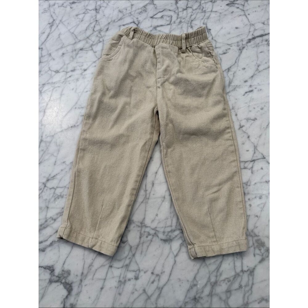Kids Tiny Tribe Neutral Tan Trousers Sz 4T Pull-On Pants